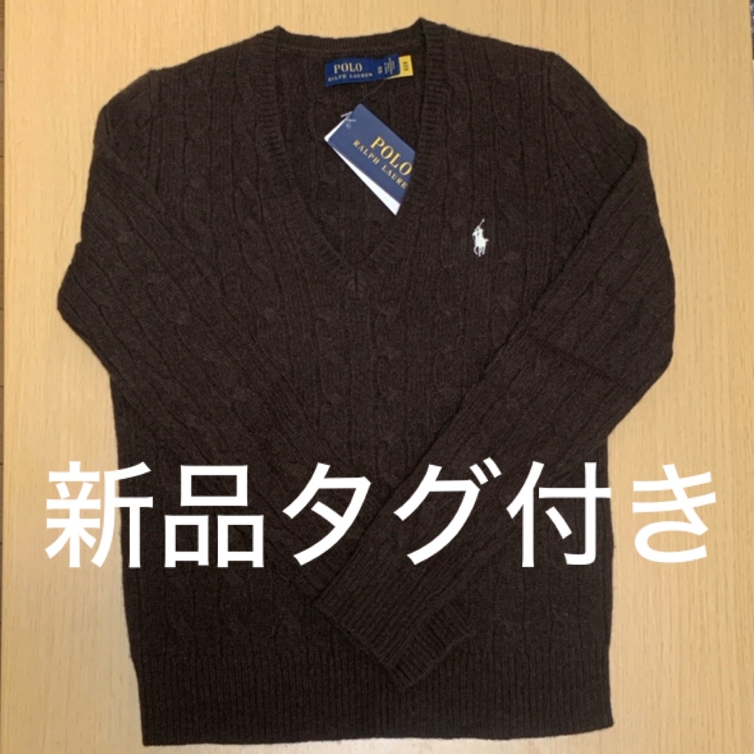 POLO RALPH LAUREN(ポロラルフローレン)のケーブルニット ウールカシミヤ Vネック セーター レディースのトップス(ニット/セーター)の商品写真