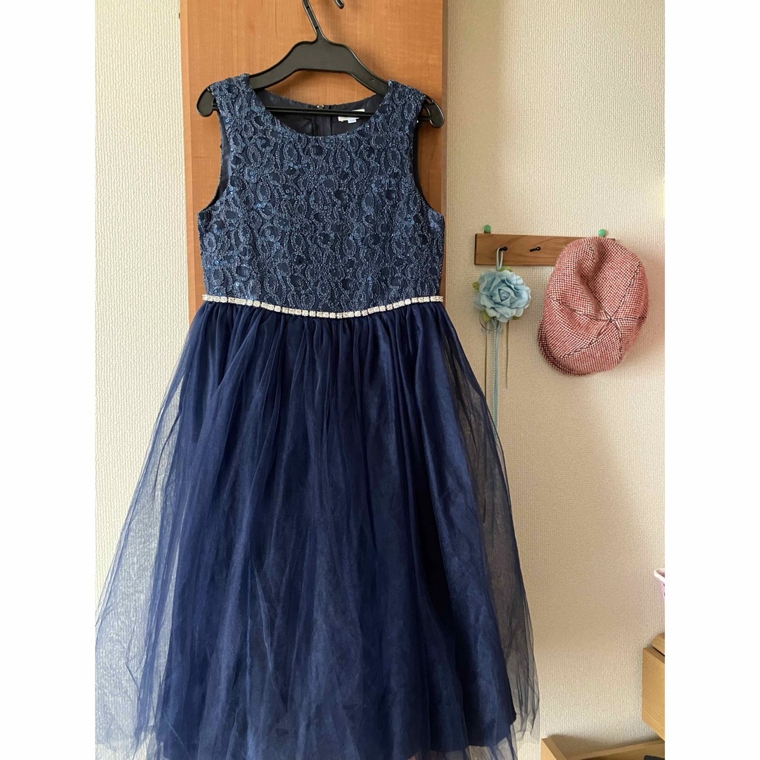 Catherine Cottage(キャサリンコテージ)のドレス　紺色　150センチ キッズ/ベビー/マタニティのキッズ服女の子用(90cm~)(ドレス/フォーマル)の商品写真