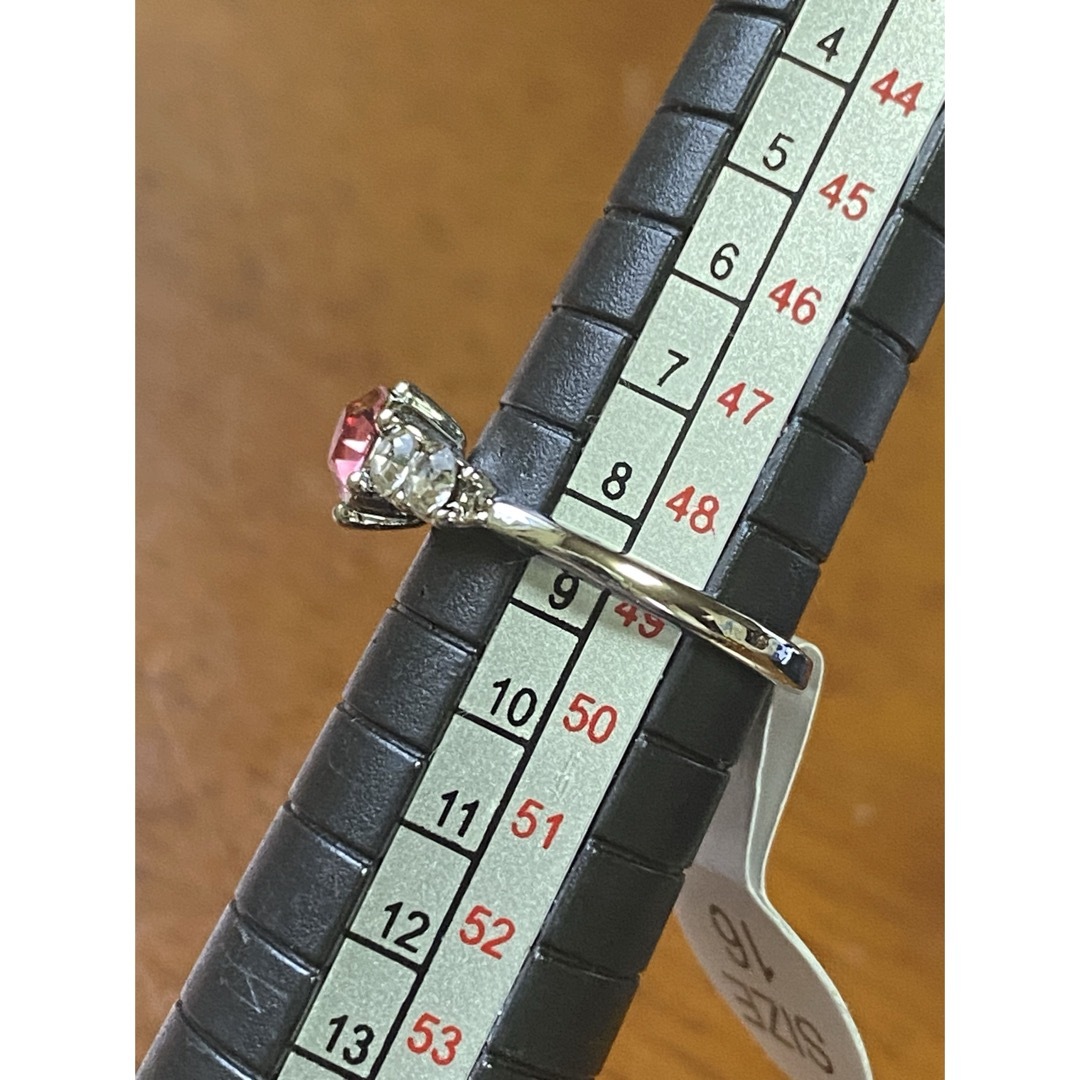 ピンクサファイア風ジルコニアステンレスring8.5号 レディースのアクセサリー(リング(指輪))の商品写真