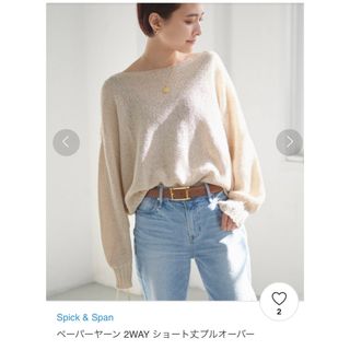 スピックアンドスパン(Spick & Span)のペーパーヤーン 2WAY ショート丈プルオーバー　美品(その他)