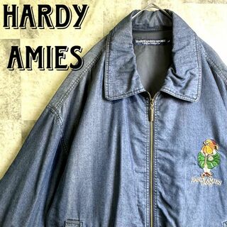 HARDY AMIES - ビッグサイズ ハーディエイミス ドリズラージャケット 刺繍ロゴ ブルー 2XL