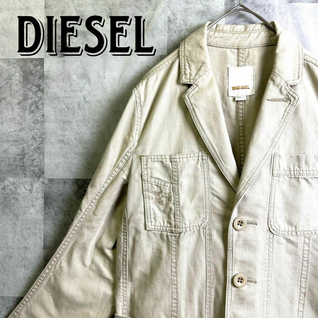 DIESEL(ディーゼル)の美品 ディーゼル フィールドジャケット テーラード コットン ベージュ S メンズのジャケット/アウター(ブルゾン)の商品写真