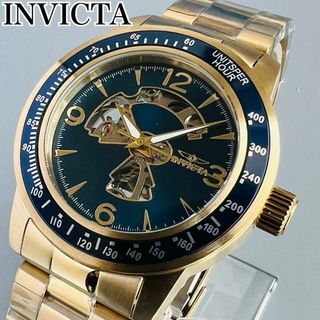 インビクタ(INVICTA)のインビクタ 腕時計 自動巻き ブルー メンズ ケース 新品 スケルトン ゴールド(腕時計(アナログ))