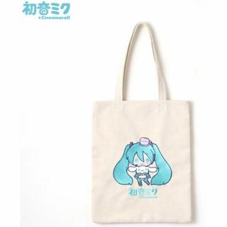 初音ミク x シナモロール　抱っこ　刺繍　トートバッグ、エコバッグ　ショッピング(女性タレント)