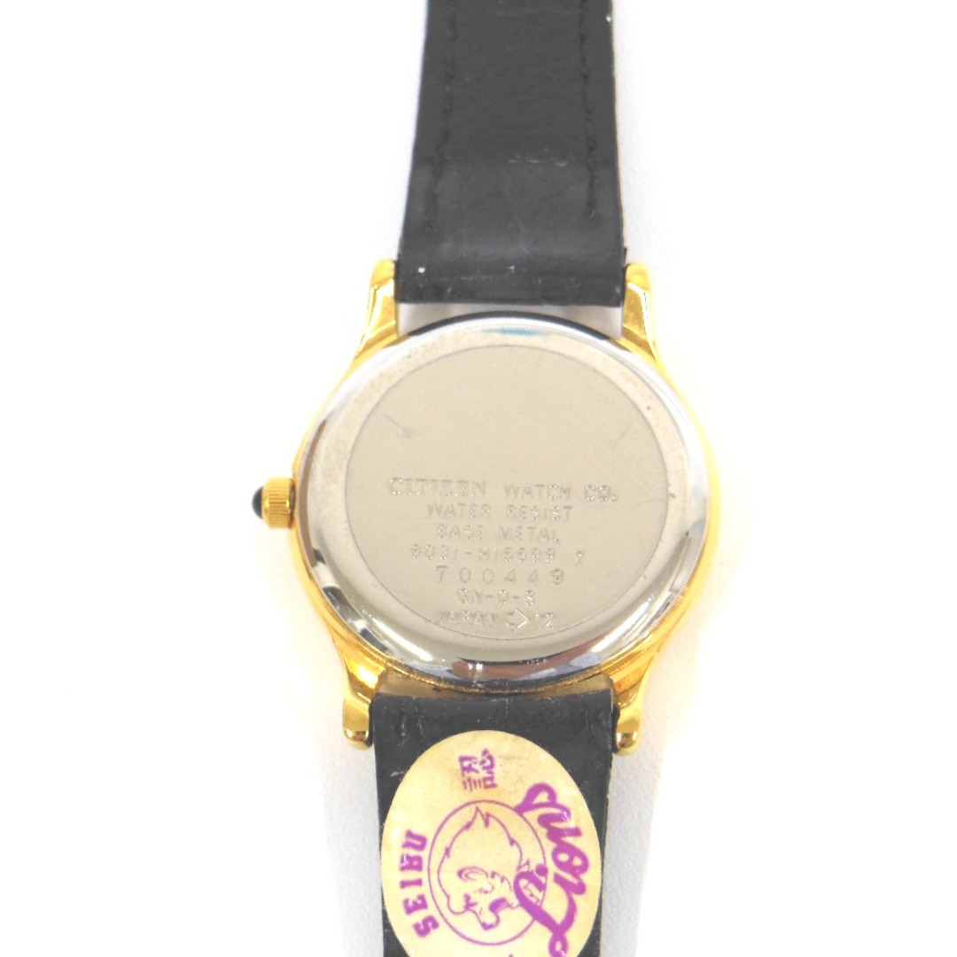 CITIZEN(シチズン)のシチズン 腕時計 西部ライオンズ 98年 優勝記念 PACIFIC LEAGUE CHAMPIONS 6031-H15599 クォーツ 革ベルト ゴールド文字盤 レディース CITIZEN NA33241 中古 レディースのファッション小物(腕時計)の商品写真