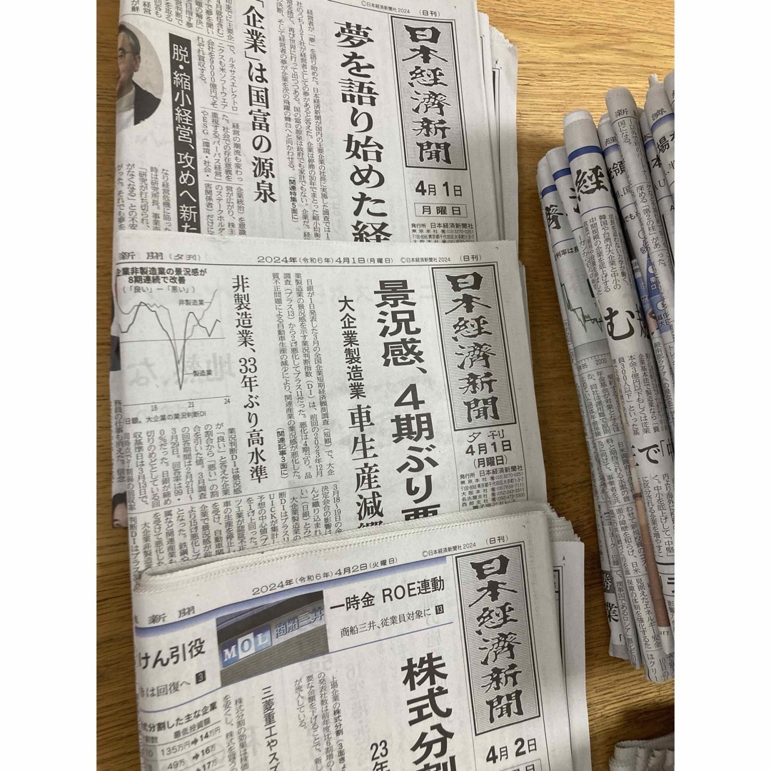 【日経新聞（朝刊・夕刊・プラス1）】2024年4月の1ヵ月分 エンタメ/ホビーの本(ビジネス/経済)の商品写真