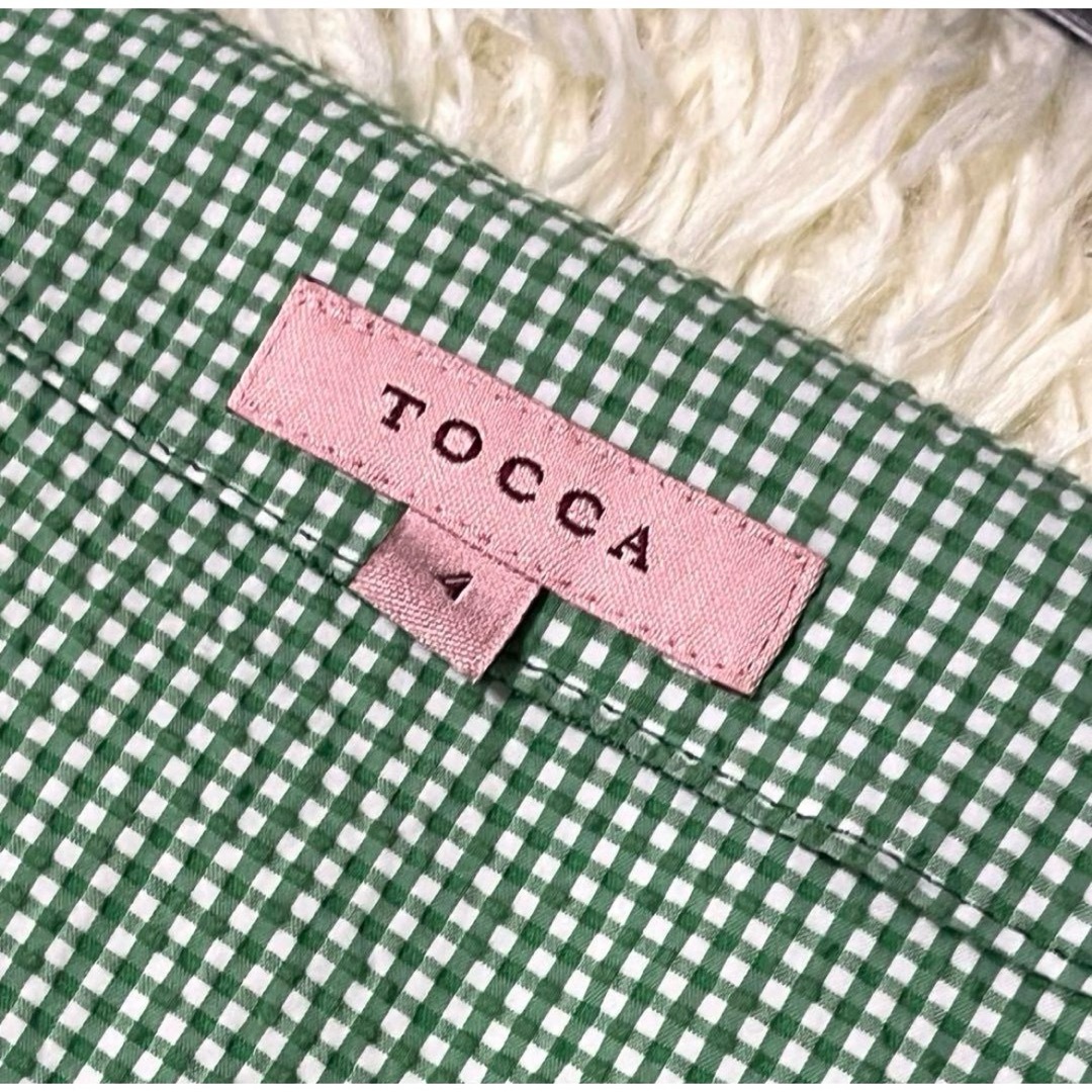 TOCCA(トッカ)のトッカ  VILLA ドレス  シアサッカー チェック ワンピース 緑 4 レディースのワンピース(ひざ丈ワンピース)の商品写真