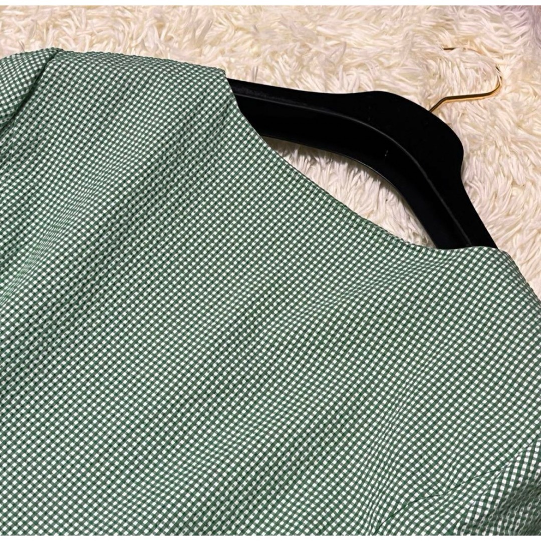 TOCCA(トッカ)のトッカ  VILLA ドレス  シアサッカー チェック ワンピース 緑 4 レディースのワンピース(ひざ丈ワンピース)の商品写真
