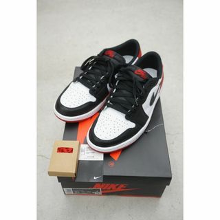 ナイキ(NIKE)の美品 NIKE AIR JORDAN 1 ブラックトゥ 黒赤 424O▲(スニーカー)