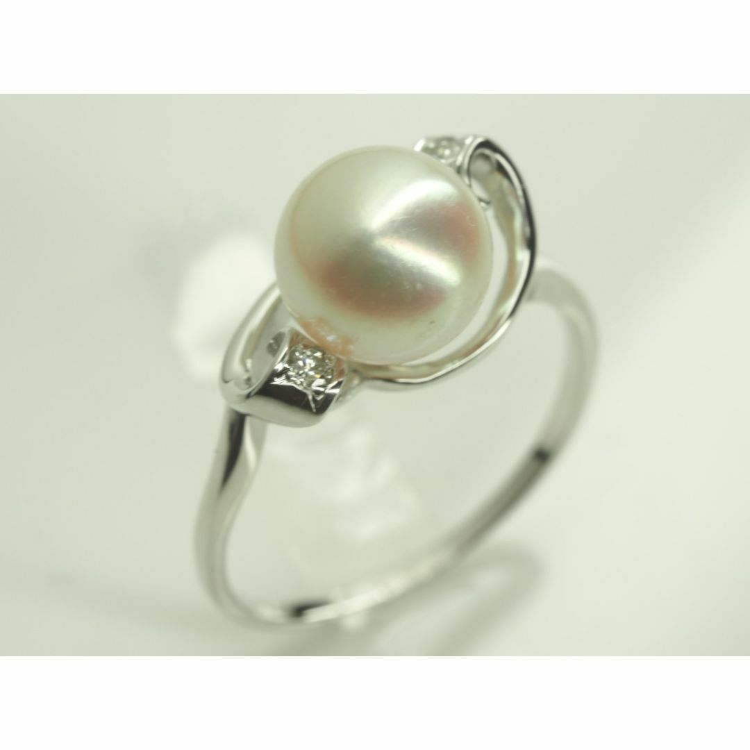MIKIMOTO(ミキモト)の◆ミキモト　素敵なシンメトリーデザイン極上良質天然アコヤ本真珠ダイヤ　K18WG レディースのアクセサリー(リング(指輪))の商品写真