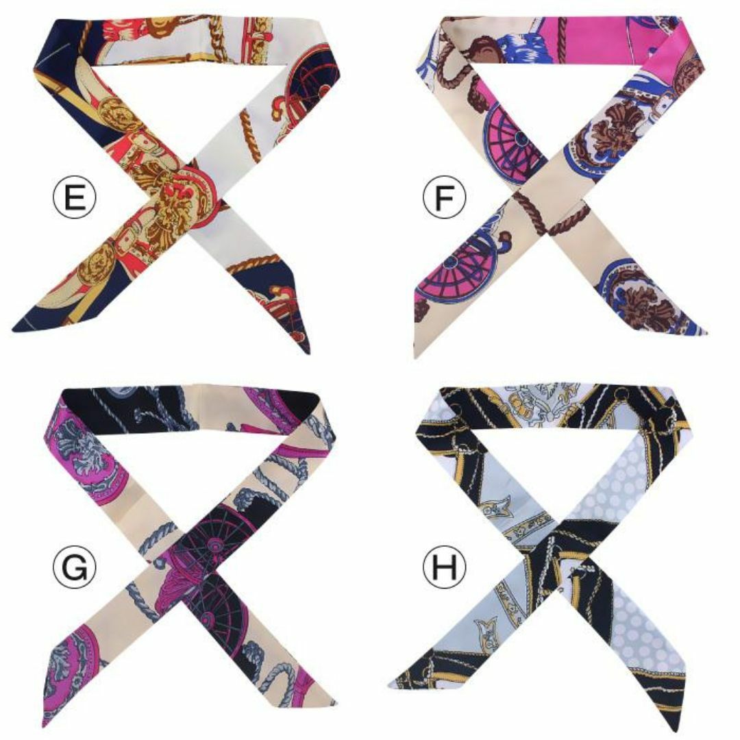 サテンスリムスカーフ　 　Ⓐブラックチェーン レディースのファッション小物(バンダナ/スカーフ)の商品写真
