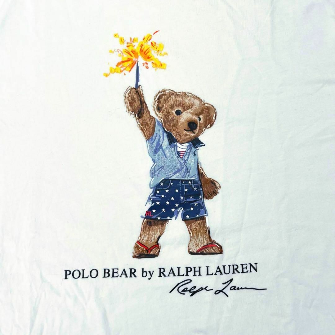 POLO RALPH LAUREN(ポロラルフローレン)の6416 美品 ポロラルフローレン Tシャツ ポロベア ホワイト S・M～ メンズのトップス(Tシャツ/カットソー(半袖/袖なし))の商品写真