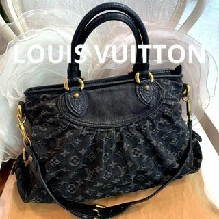 ルイヴィトン(LOUIS VUITTON)の☆超美品☆ルイヴィトン モノグラムデニム ネオカヴィMM 2WAYバッグ 黒(ハンドバッグ)