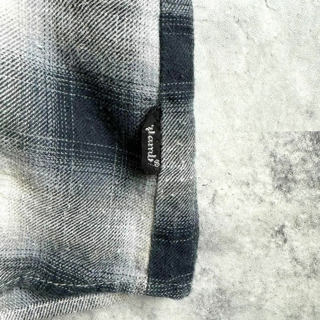 glamb(グラム)の美品 グラム オンブレチェック 長袖フランネルシャツ ブラック M相当 メンズのトップス(シャツ)の商品写真