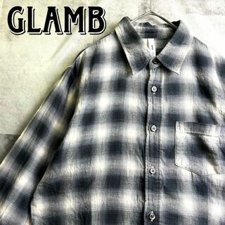 glamb - 美品 グラム オンブレチェック 長袖フランネルシャツ ブラック M相当