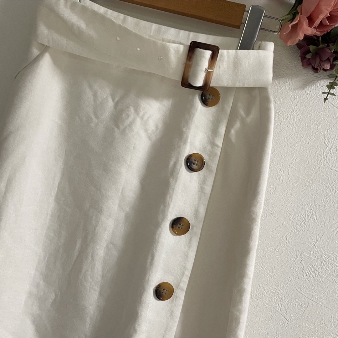 MERCURYDUO ベルト付ラップ風セミAラインスカート レディースのスカート(ロングスカート)の商品写真