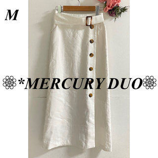 MERCURYDUO ベルト付ラップ風セミAラインスカート(ロングスカート)