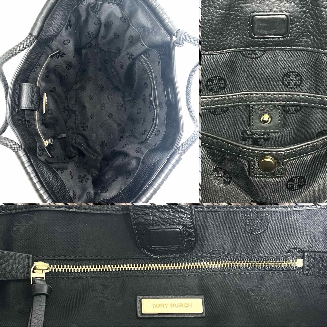 Tory Burch(トリーバーチ)のTORY BURCH TAYLOR LEATHER TOTE BAG BLACK レディースのバッグ(トートバッグ)の商品写真