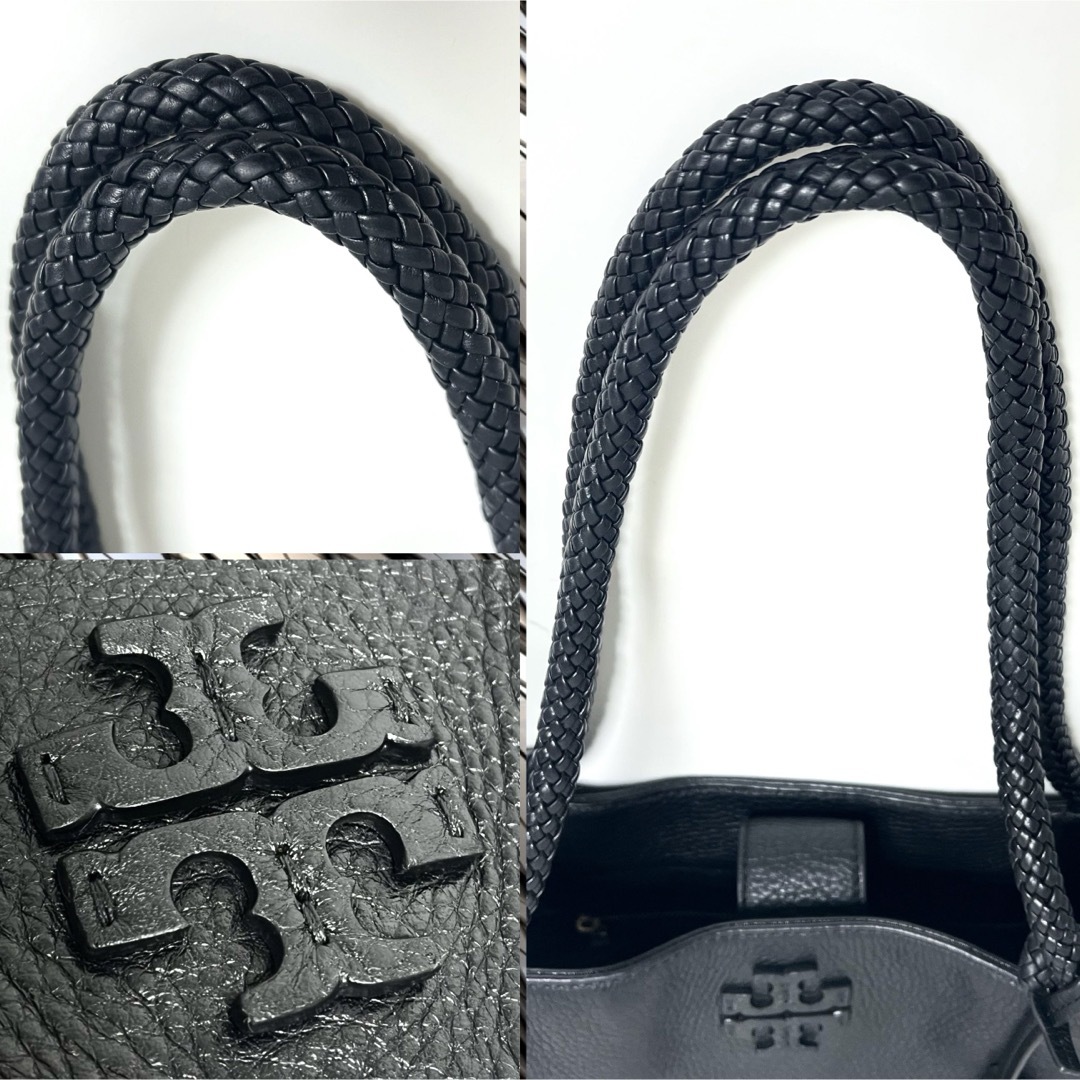 Tory Burch(トリーバーチ)のTORY BURCH TAYLOR LEATHER TOTE BAG BLACK レディースのバッグ(トートバッグ)の商品写真