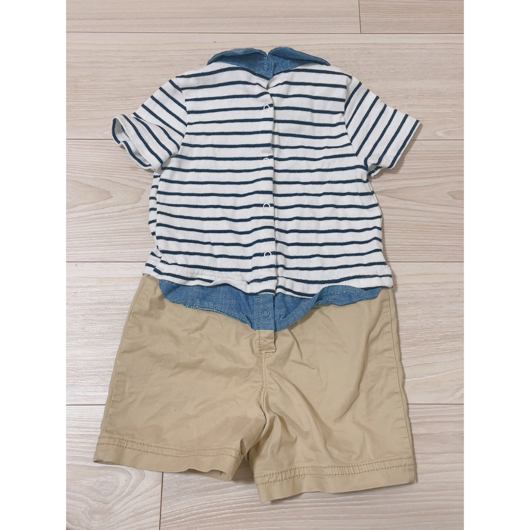 babyGAP(ベビーギャップ)のbaby gap ロンパース 80cm 半袖　半ズボン キッズ/ベビー/マタニティのベビー服(~85cm)(ロンパース)の商品写真