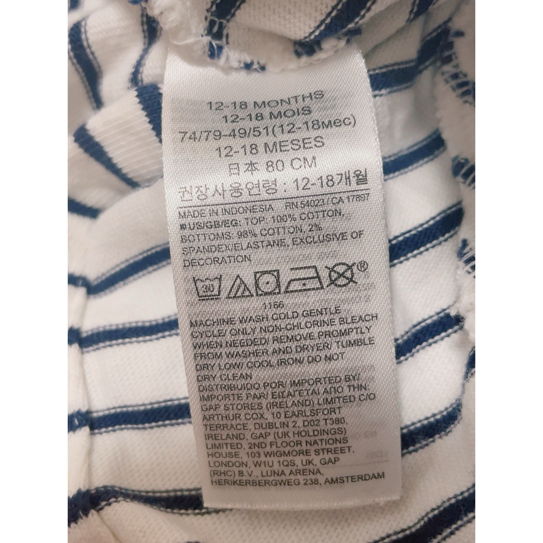 babyGAP(ベビーギャップ)のbaby gap ロンパース 80cm 半袖　半ズボン キッズ/ベビー/マタニティのベビー服(~85cm)(ロンパース)の商品写真