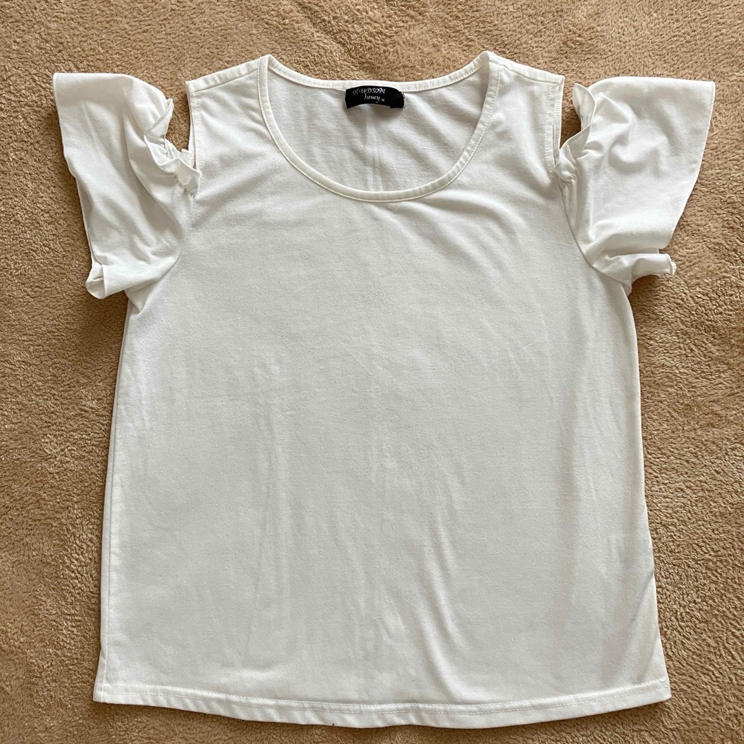 【即日発送】 ビスチェ Tシャツ セット オープンショルダー レディースのトップス(Tシャツ(半袖/袖なし))の商品写真