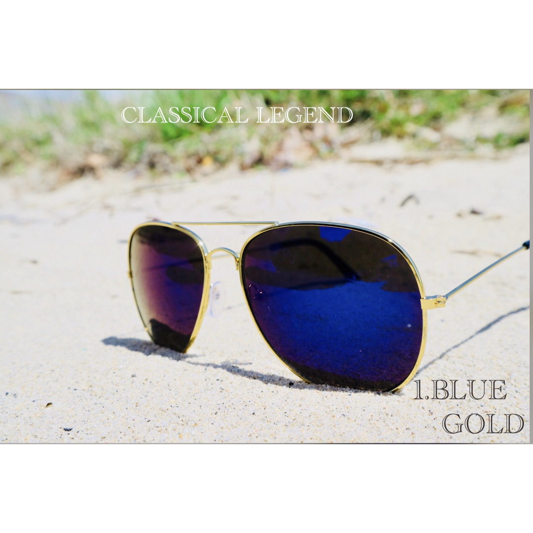 サングラス ティアドロップ メガネ　伊達メガネ　UV400　紫外線カット メンズのファッション小物(サングラス/メガネ)の商品写真