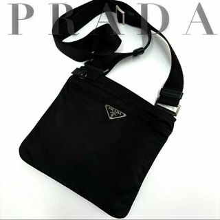 PRADA - ✨人気✨プラダ ショルダーバッグ ナイロン 三角プレート サコッシュ ブラック