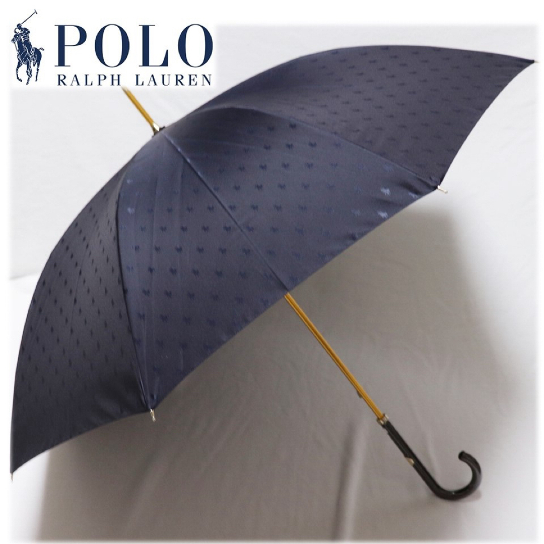 POLO RALPH LAUREN(ポロラルフローレン)の《ポロ ラルフローレン》新品 ポニー総柄長傘 雨傘 ラージサイズ 8本骨 耐風傘 メンズのファッション小物(傘)の商品写真