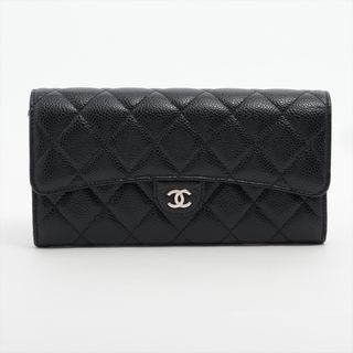 シャネル(CHANEL)のシャネル  キャビアスキン  ブラック レディース 長財布(財布)