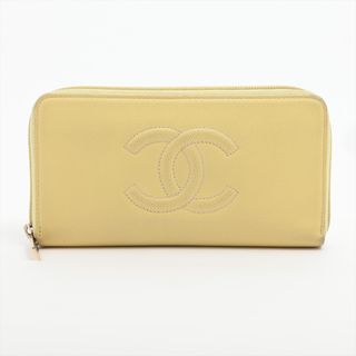 シャネル(CHANEL)のシャネル  キャビアスキン  イエロー レディース 長財布(財布)