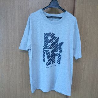 新品 未使用 英字プリント トップス 半袖 Tシャツ メンズ Мサイズ グレー(Tシャツ/カットソー(半袖/袖なし))