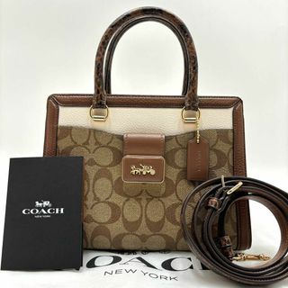 コーチ(COACH)の✨未使用級✨コーチ グレースキャリーオール 2way ショルダーバッグ パイソン(ショルダーバッグ)