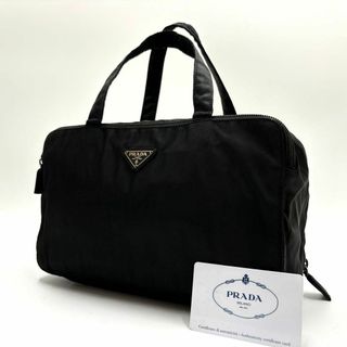 プラダ(PRADA)の✨良品✨プラダ ハンドバッグ バニティ 三角プレート テスートナイロン ブラック(ハンドバッグ)