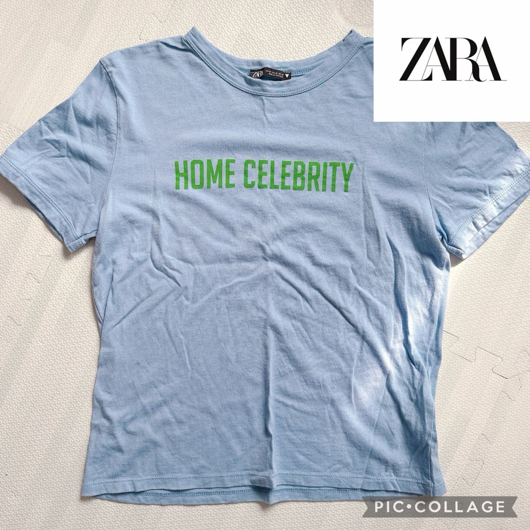 ZARA(ザラ)のZARA  ロゴコットンtシャツ レディースのトップス(Tシャツ(半袖/袖なし))の商品写真