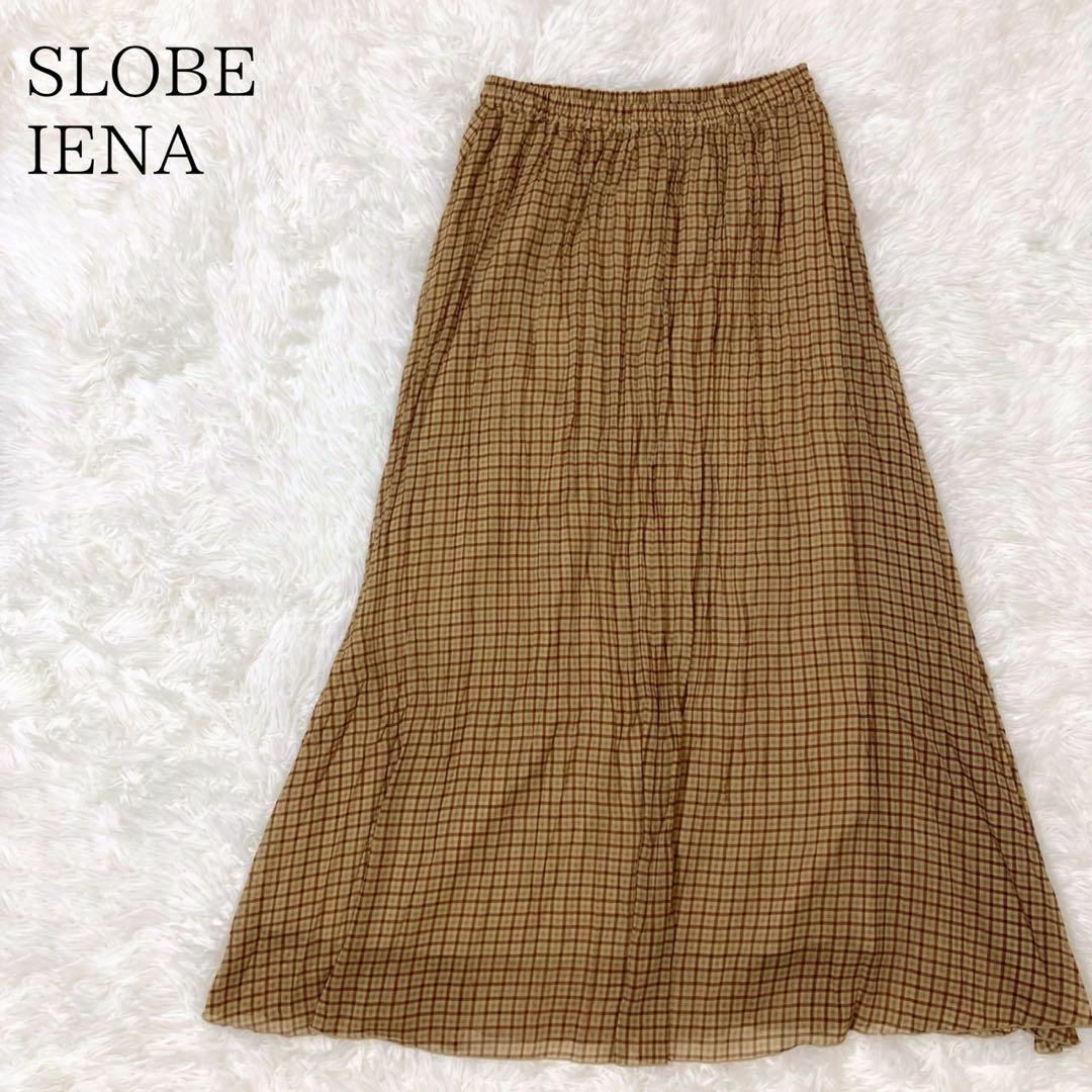 SLOBE IENA(スローブイエナ)のSLOBE IENA スローブイエナ シアーサッカーチェックロングフレアスカート レディースのスカート(ロングスカート)の商品写真