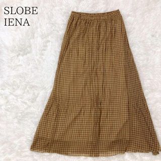 スローブイエナ(SLOBE IENA)のSLOBE IENA スローブイエナ シアーサッカーチェックロングフレアスカート(ロングスカート)