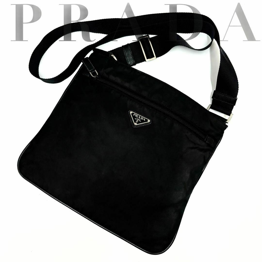 PRADA(プラダ)の✨大人気✨プラダ ショルダーバッグ ナイロン 三角プレート サコッシュ ブラック レディースのバッグ(ショルダーバッグ)の商品写真