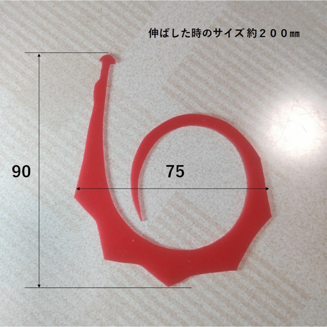 (T053) 鯛ラバ 極厚ネクタイ Ｒ１００３（ドラゴン）レッド 普通郵便 スポーツ/アウトドアのフィッシング(ルアー用品)の商品写真