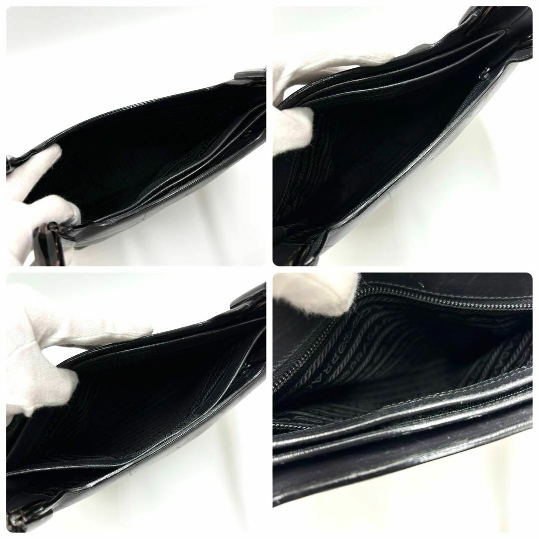 PRADA(プラダ)の✨希少✨プラダ ワンショルダー ハンドバッグ レザー ロゴ型押し ブラック レディースのバッグ(ハンドバッグ)の商品写真