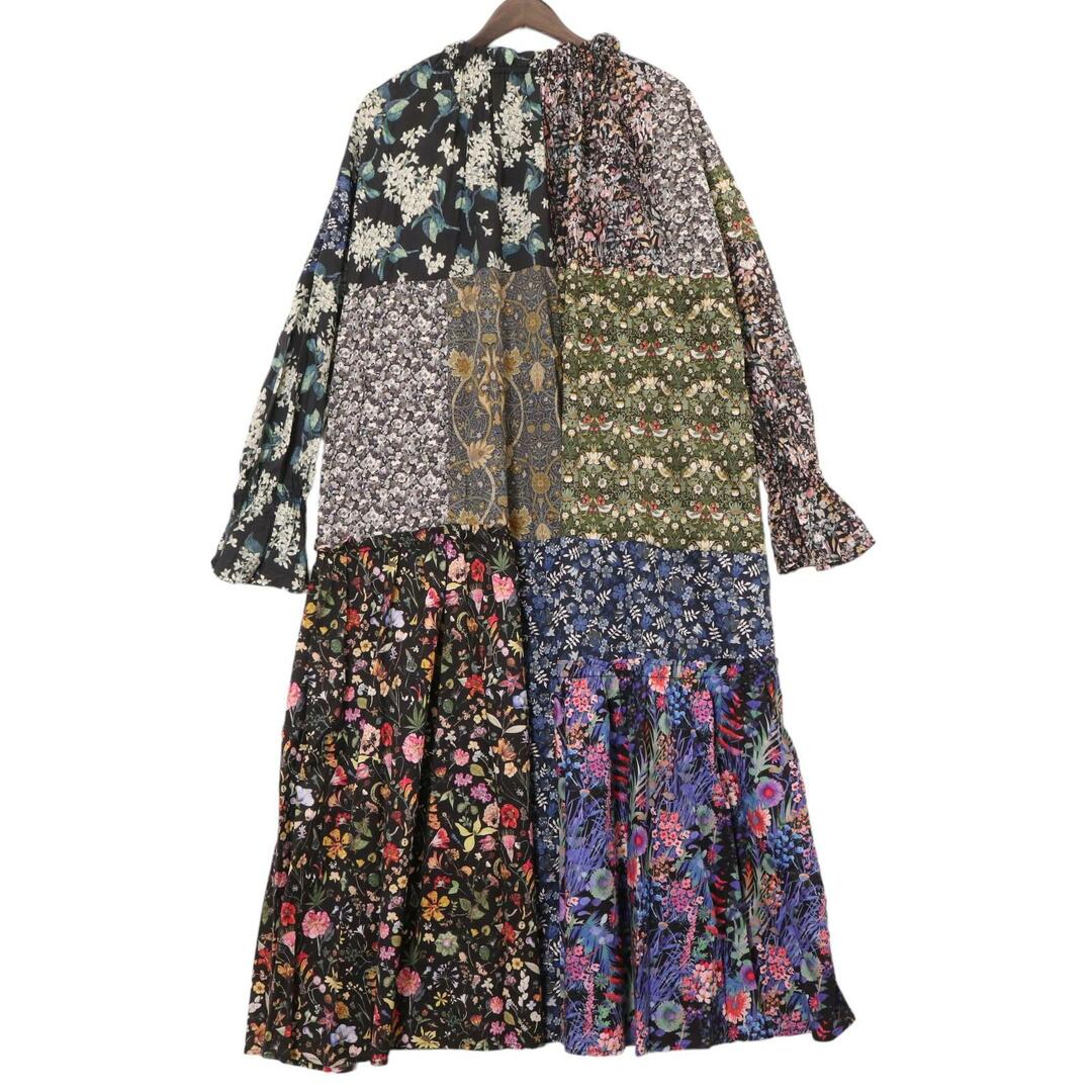 アメリ 総柄 LIBERTY PATCHWORK BLK DRESS M レディースのワンピース(その他)の商品写真