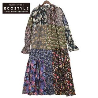 アメリ 総柄 LIBERTY PATCHWORK BLK DRESS M(その他)