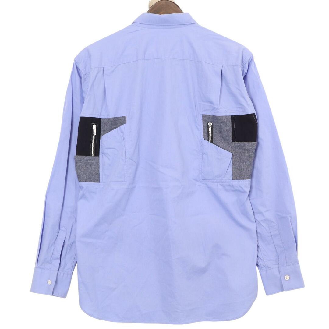 COMME des GARCONS(コムデギャルソン)のコムデギャルソンシャツ FJ-B027 ブルー 素材切替 BUTTON UP SHIRT S メンズのトップス(その他)の商品写真