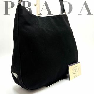 プラダ(PRADA)の✨美品 ギャラ付き✨プラダ ワンショルダー ハーフムーン 三角ロゴ  ブラック(トートバッグ)