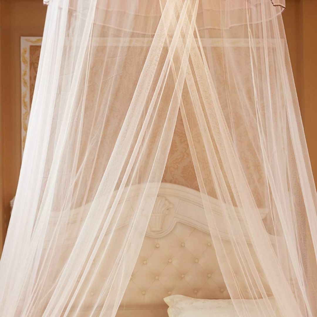 色:タイプ4ベッドカーテン 蚊帳 ベッドモスキートネット 360°丸い天蓋設 キッズ/ベビー/マタニティの寝具/家具(その他)の商品写真