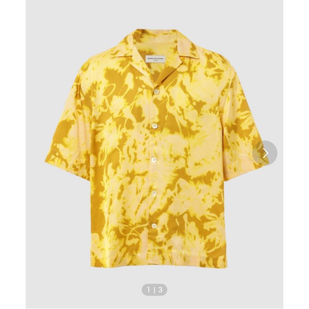 DRIES VAN NOTEN(ドリスヴァンノッテン)のdries van noten 22aw レーヨン 半袖 シャツ 柄 イエロー メンズのトップス(シャツ)の商品写真