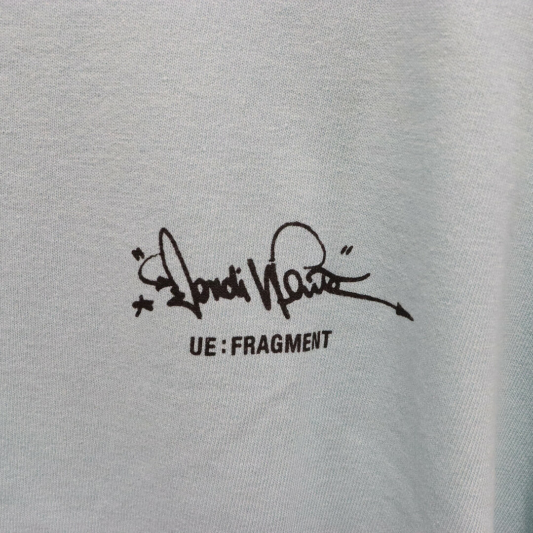 uniform experiment(ユニフォームエクスペリメント)のUNIFORM EXPERIMENT ユニフォームエクスペリメント 22SS×fragment design DONDI WHITE Tee フラグメントデザイン ロゴ半袖Tシャツ ターコイズ UE-220007 メンズのトップス(シャツ)の商品写真