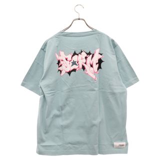 ユニフォームエクスペリメント(uniform experiment)のUNIFORM EXPERIMENT ユニフォームエクスペリメント 22SS×fragment design DONDI WHITE Tee フラグメントデザイン ロゴ半袖Tシャツ ターコイズ UE-220007(シャツ)