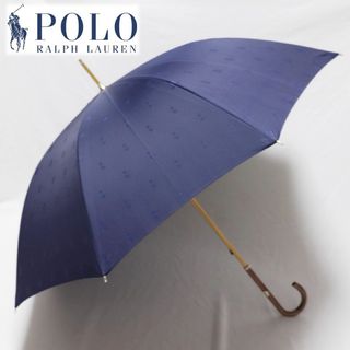 ポロラルフローレン(POLO RALPH LAUREN)の《ポロラルフローレン》新品 ポロベアー総柄長傘 雨傘 ラージサイズ 8本骨(傘)