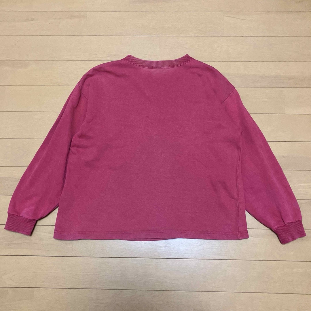 トレーナー　レッド　SATISFIED   140 キッズ/ベビー/マタニティのキッズ服女の子用(90cm~)(Tシャツ/カットソー)の商品写真